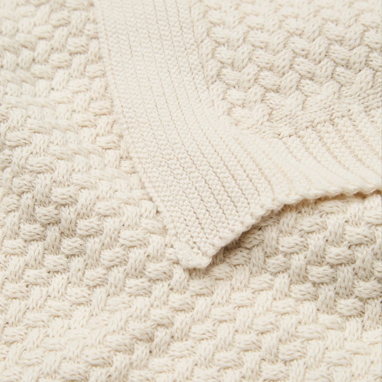 Cam Cam Copenhagen Off White Harper Baby Knit Throw