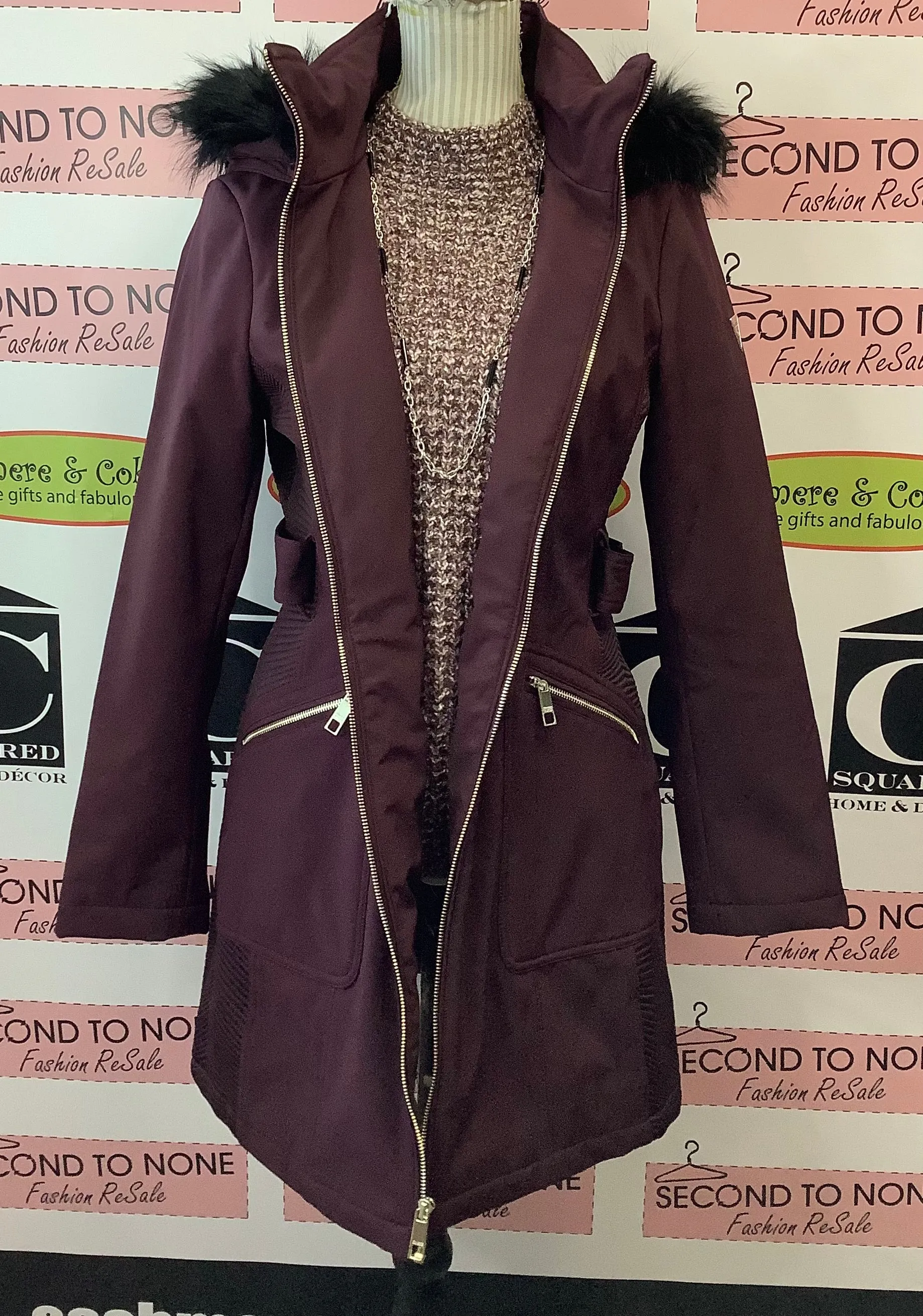 Chunky Knit Plum Sweater (Size L)