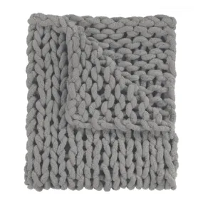 Dove Gray Knit Throw