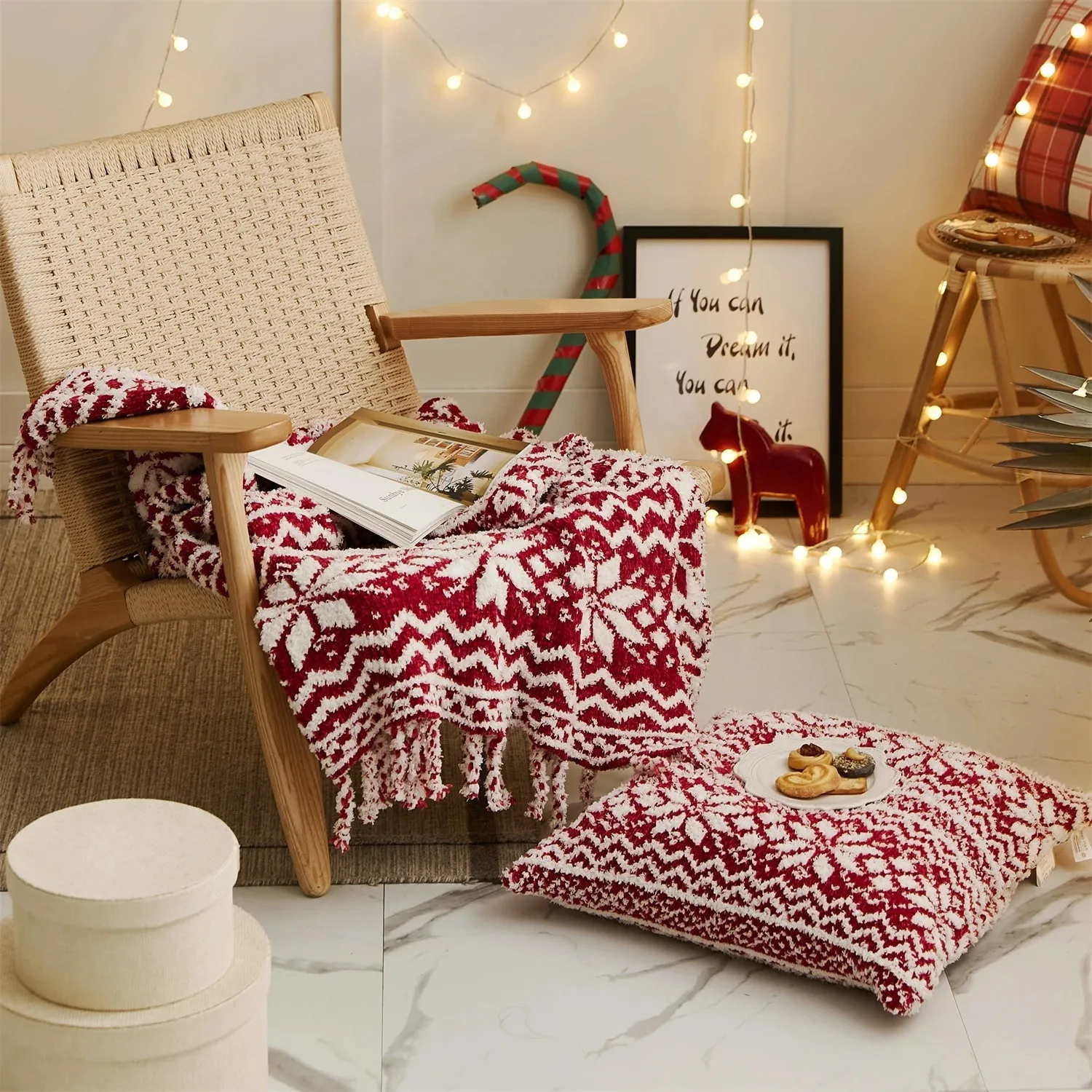 Festive Chunky Knit Christmas Blankets