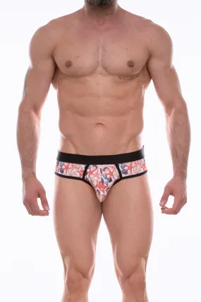 Men's High Slip Brief Underwear Featuring Seashell Design - By NDS Wear