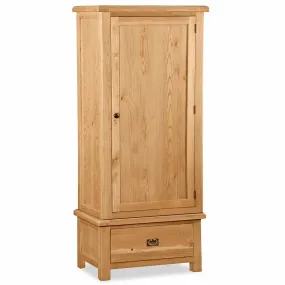 Zelah Oak Single Wardrobe with Drawer